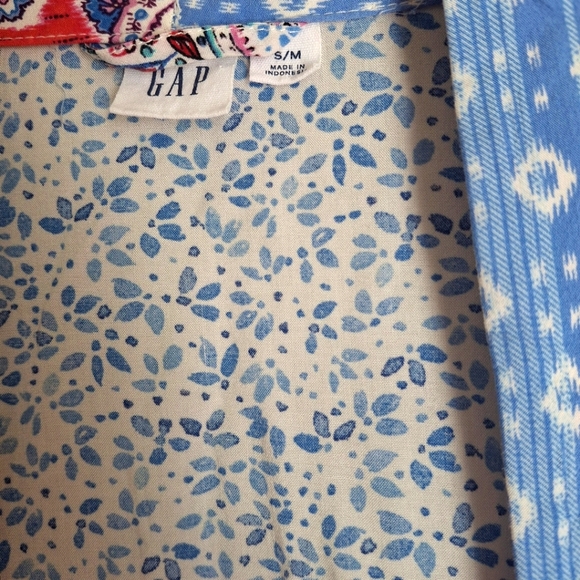 GAP Boho Festival Bandana Patchwork Kimono Cardigan Duster Small Medium Robe - Picture 5 of 10